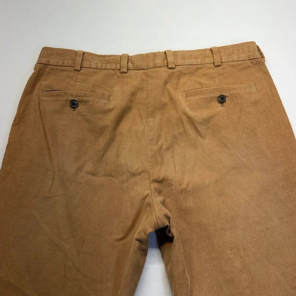 Brooks Brothers Milano Corduroy Pants 36x32 Camel Mens Slim Fit Chino Trousers